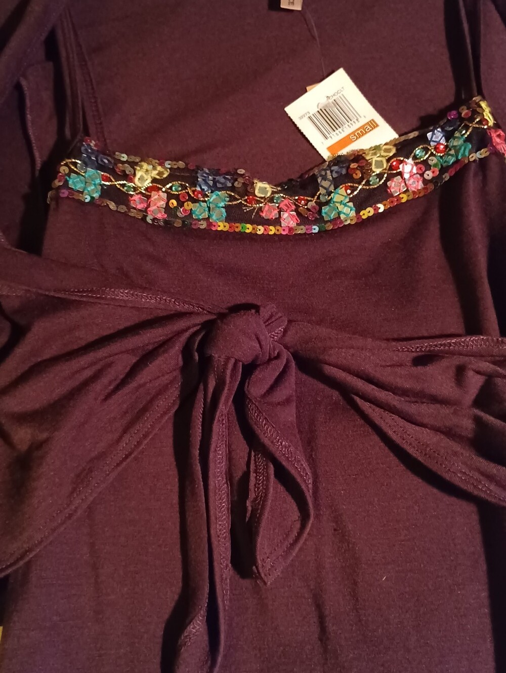 Sequin Accent Top And Wrap